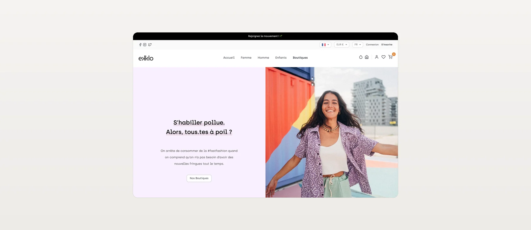 La page d'accueil de la marketplace Ekklo