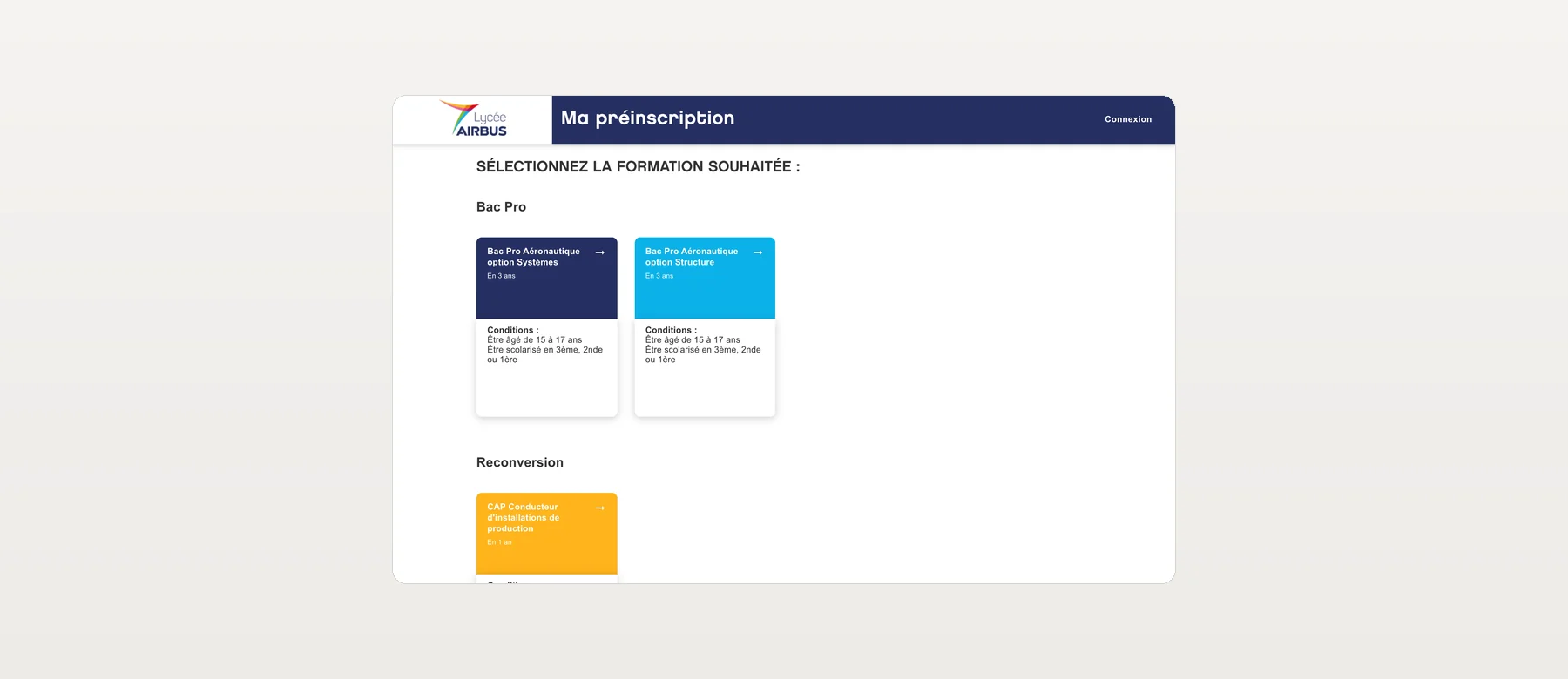 La préinscription au Lycée Airbus : le choix de la formation