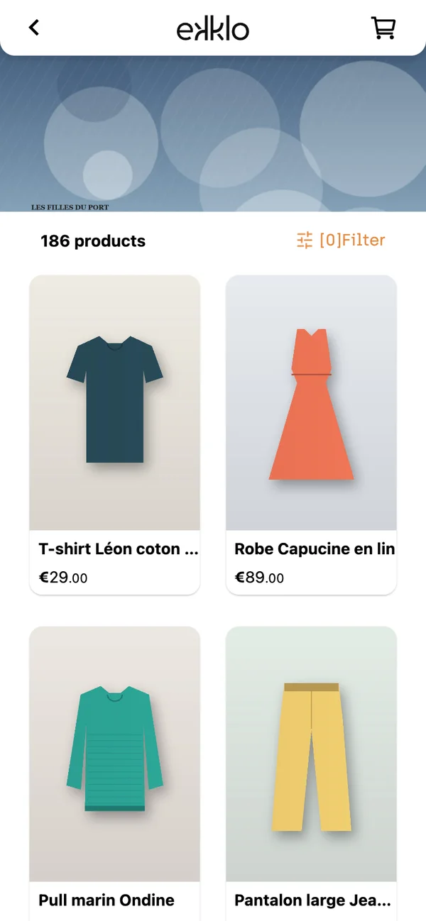 La page d'une marque dans l'application