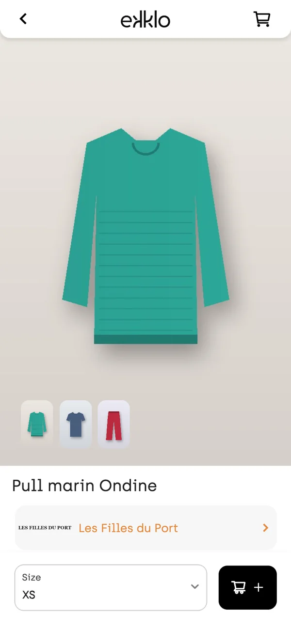 Une fiche produit dans l'application