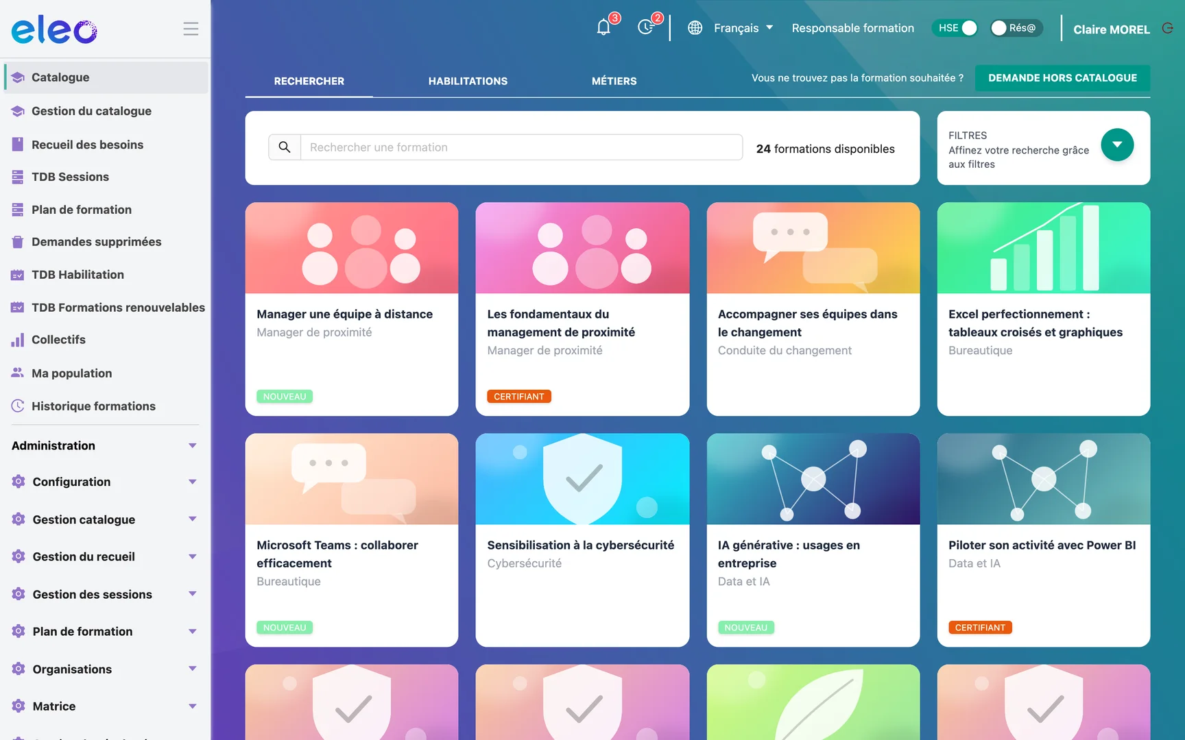 Le catalogue des formations