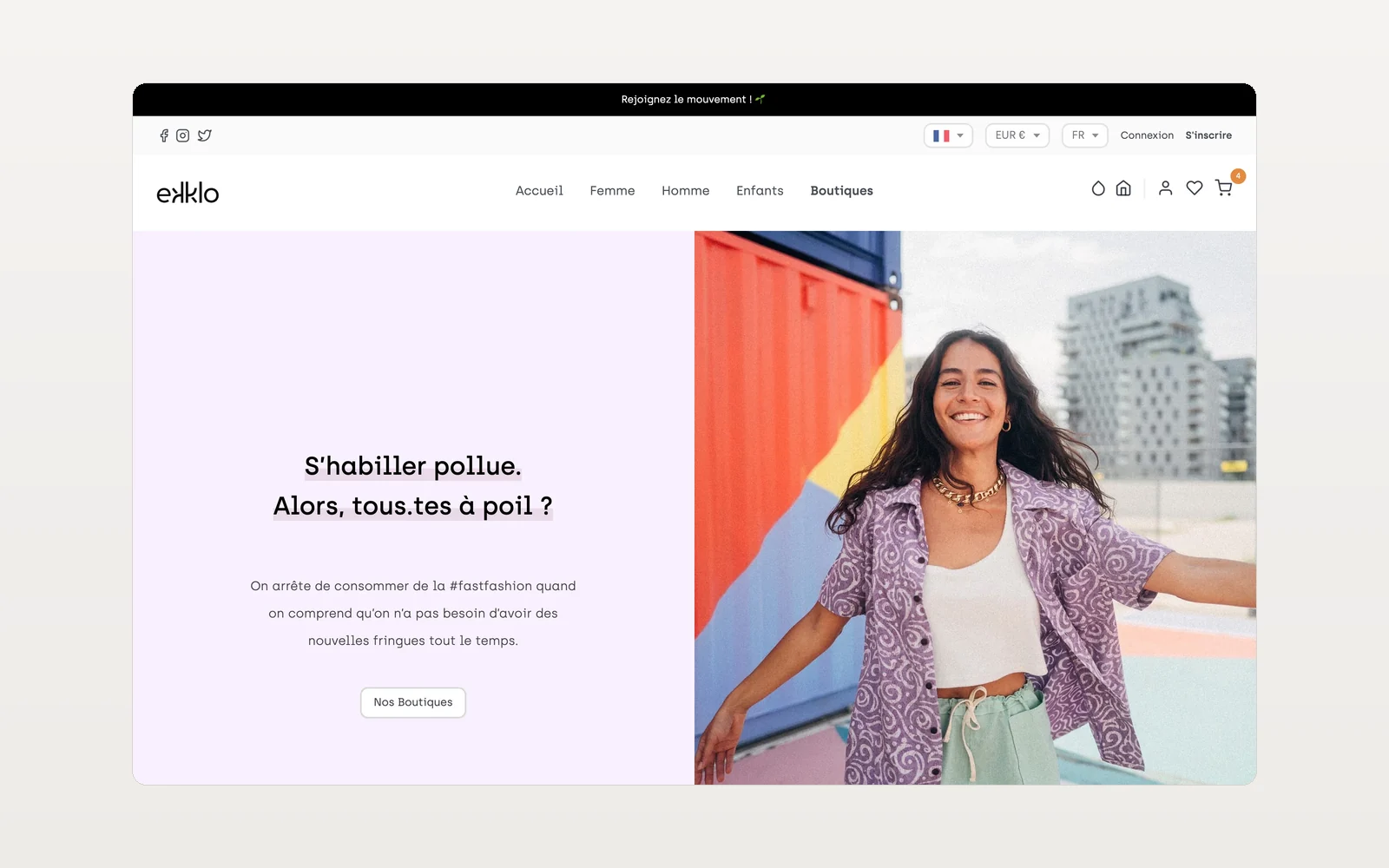 La page d'accueil de la marketplace Ekklo