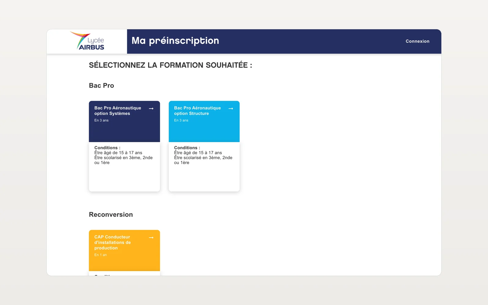 La préinscription au Lycée Airbus : le choix de la formation