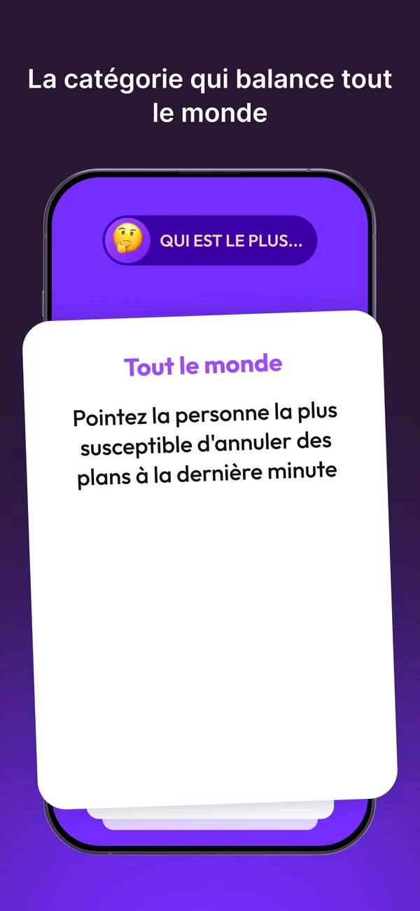 La catégorie « Qui est le plus… »