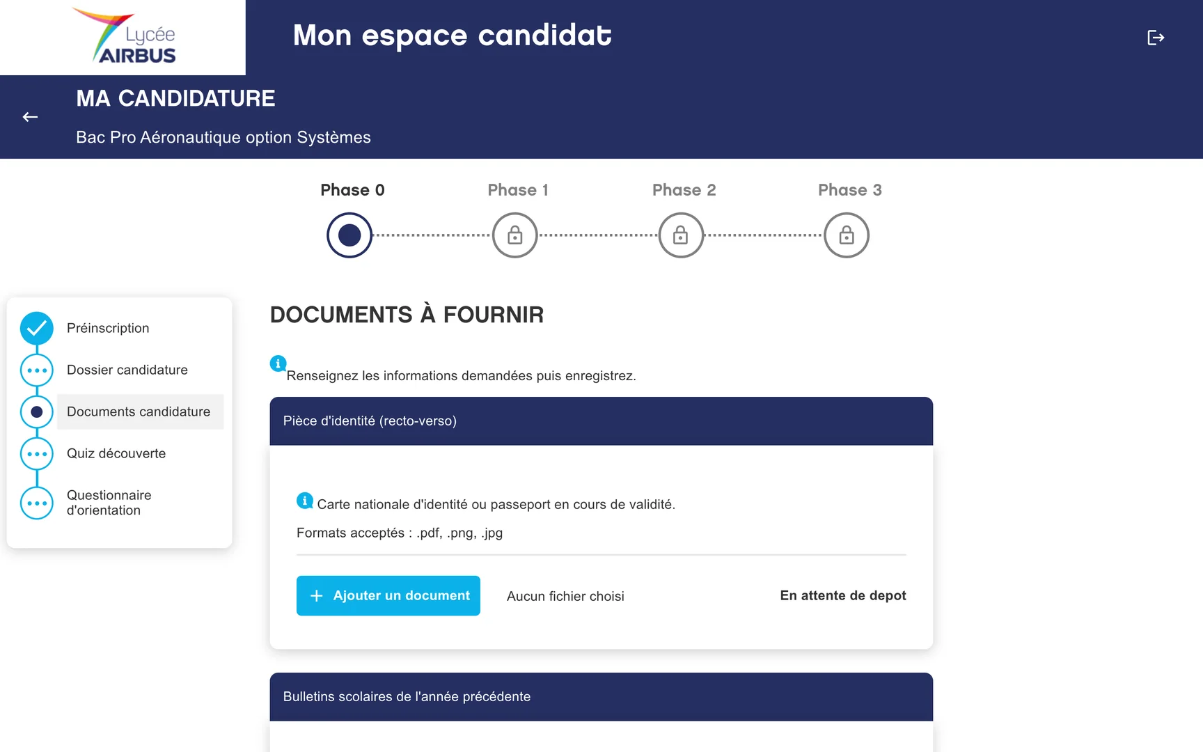 Les documents à fournir par le candidat