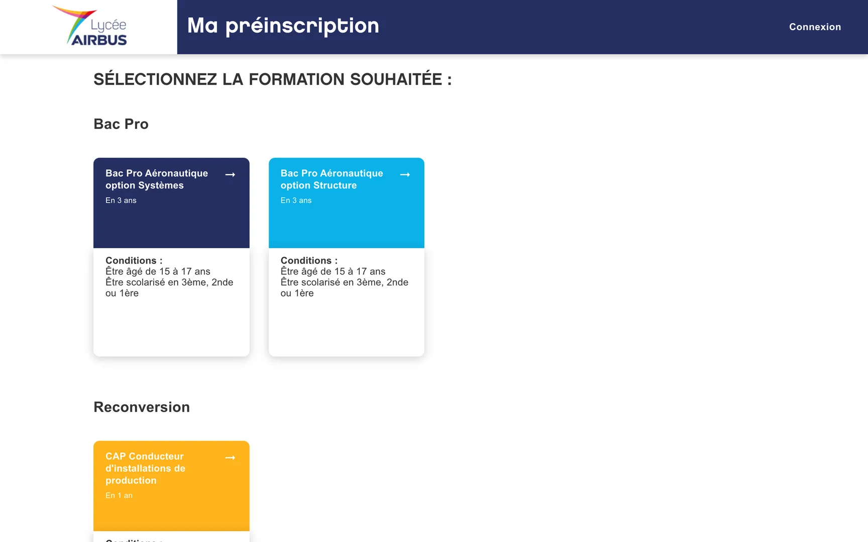 La préinscription : le choix de la formation