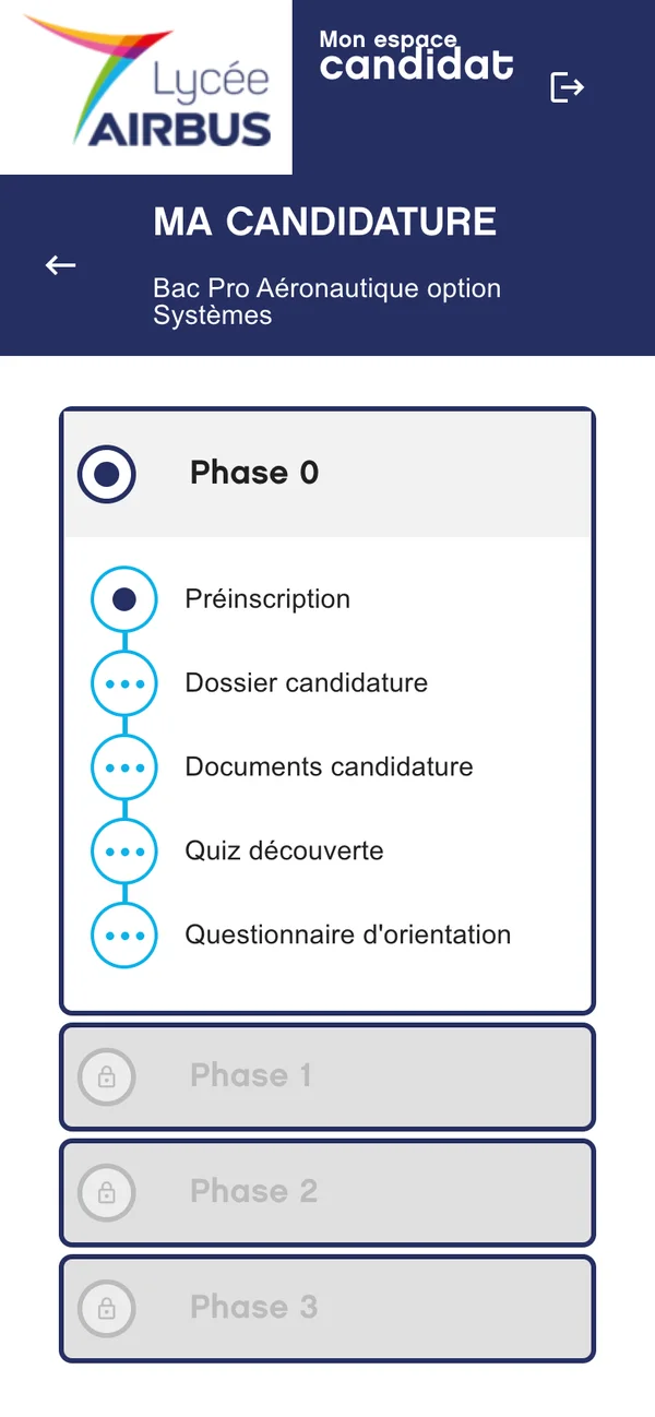 L'espace candidat sur mobile