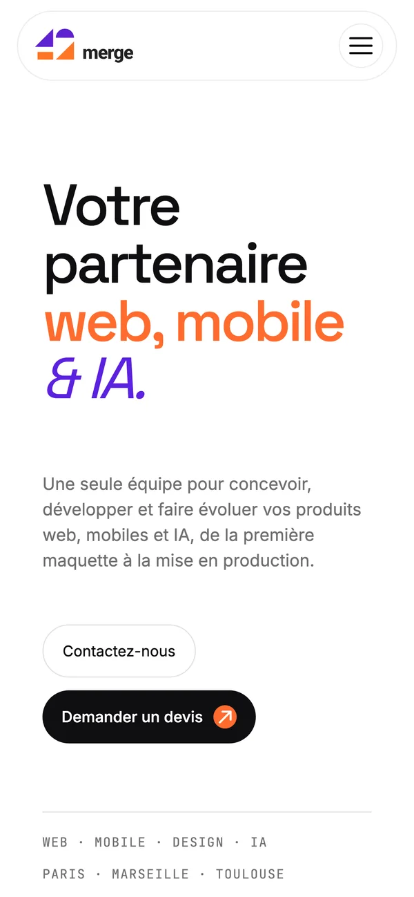 Le site 42merge sur mobile