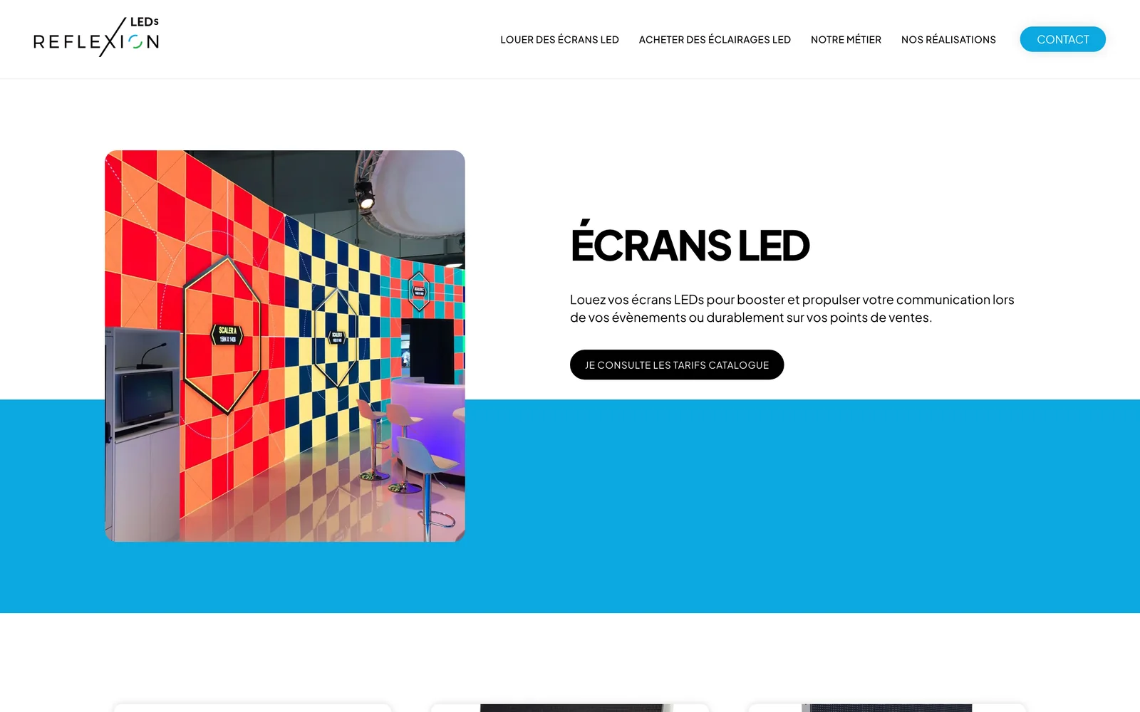 La page Écrans LED de Reflexion LEDs