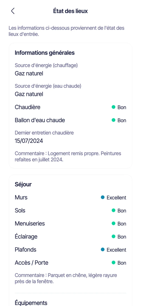 L'état des lieux vu par le locataire