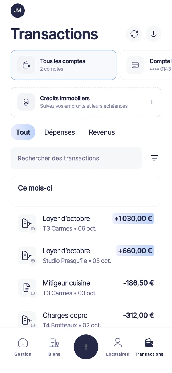 Les transactions des comptes bancaires